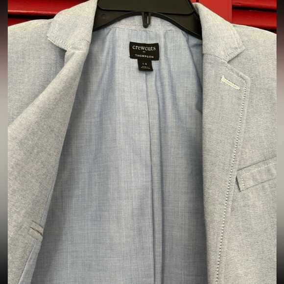 J Crew Thompson Blazer and Suit Pant Boys 14 in Cloudy Blue Oxford - Picture 2 of 10